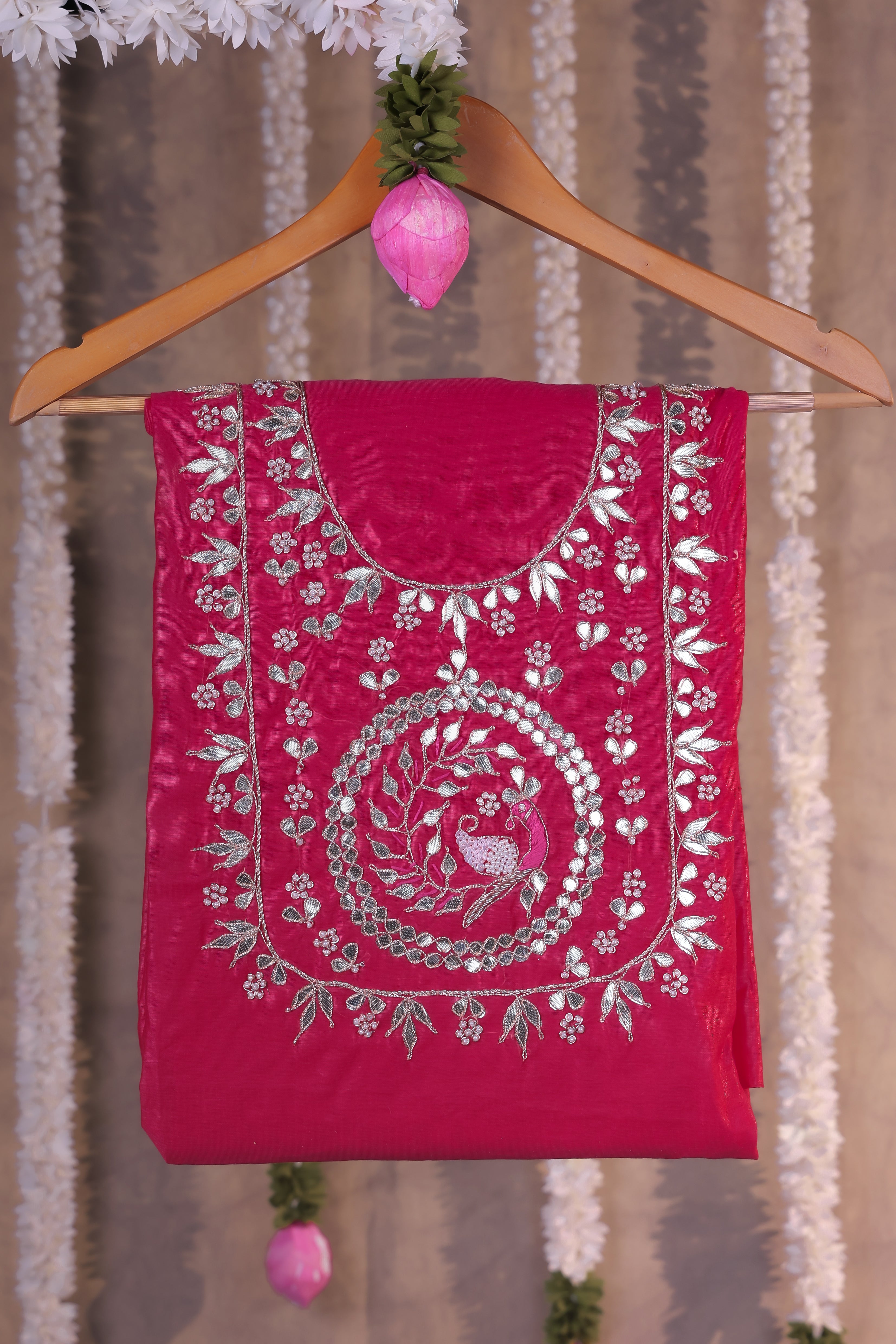 Maharani Magenta Pink Semi-Stitched Lehenga Set