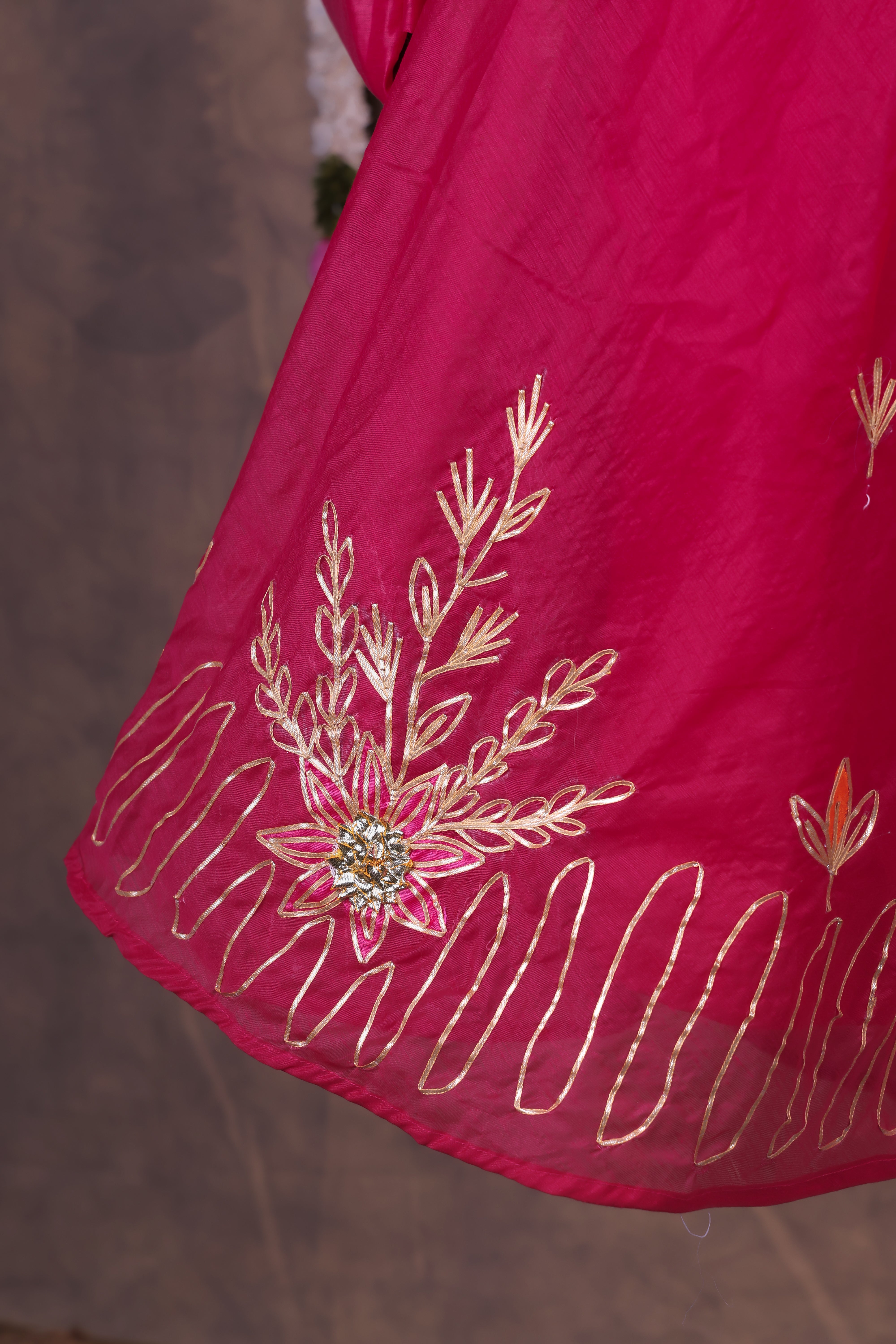 Maharani Magenta Pink Semi-Stitched Lehenga Set