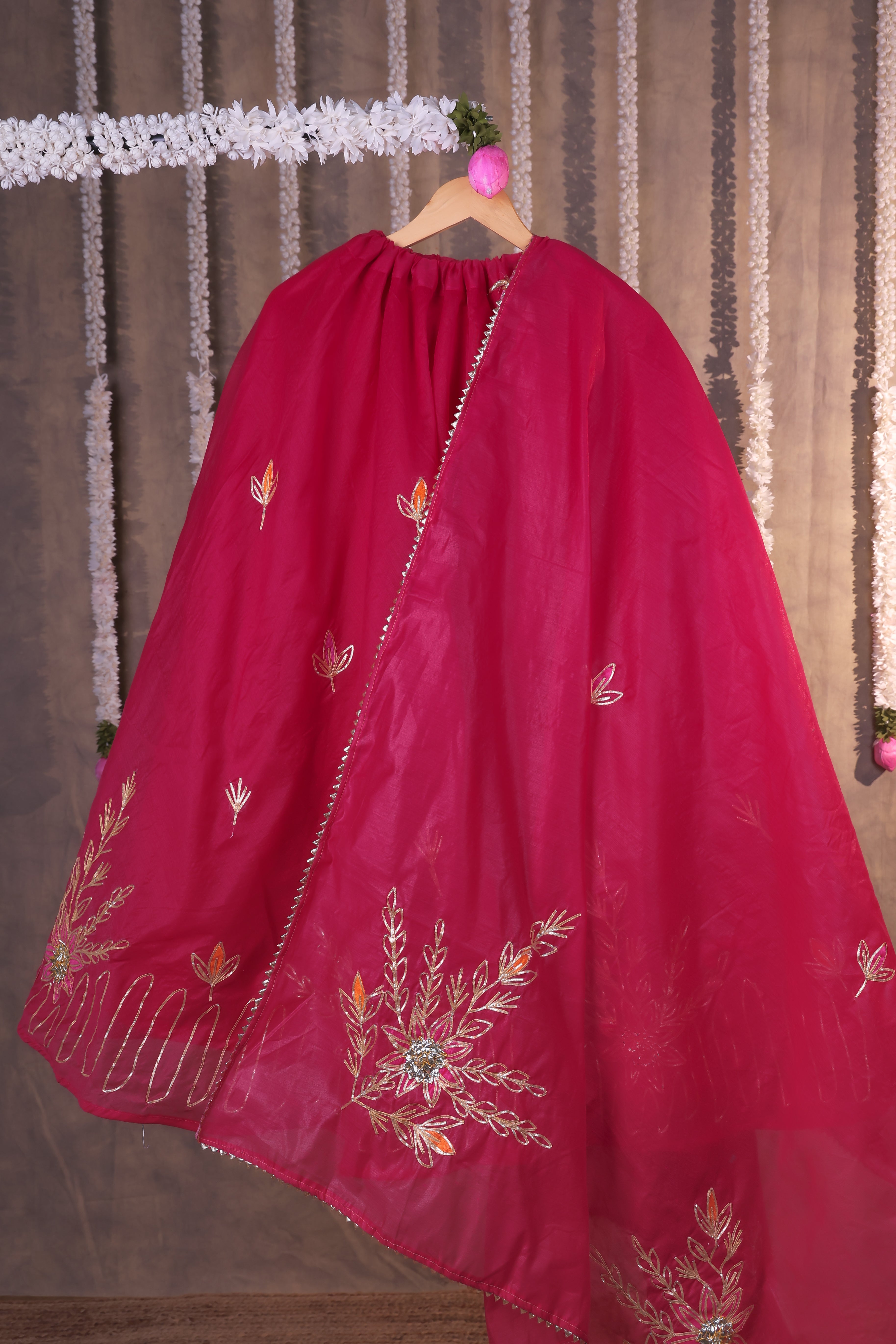 Maharani Magenta Pink Semi-Stitched Lehenga Set