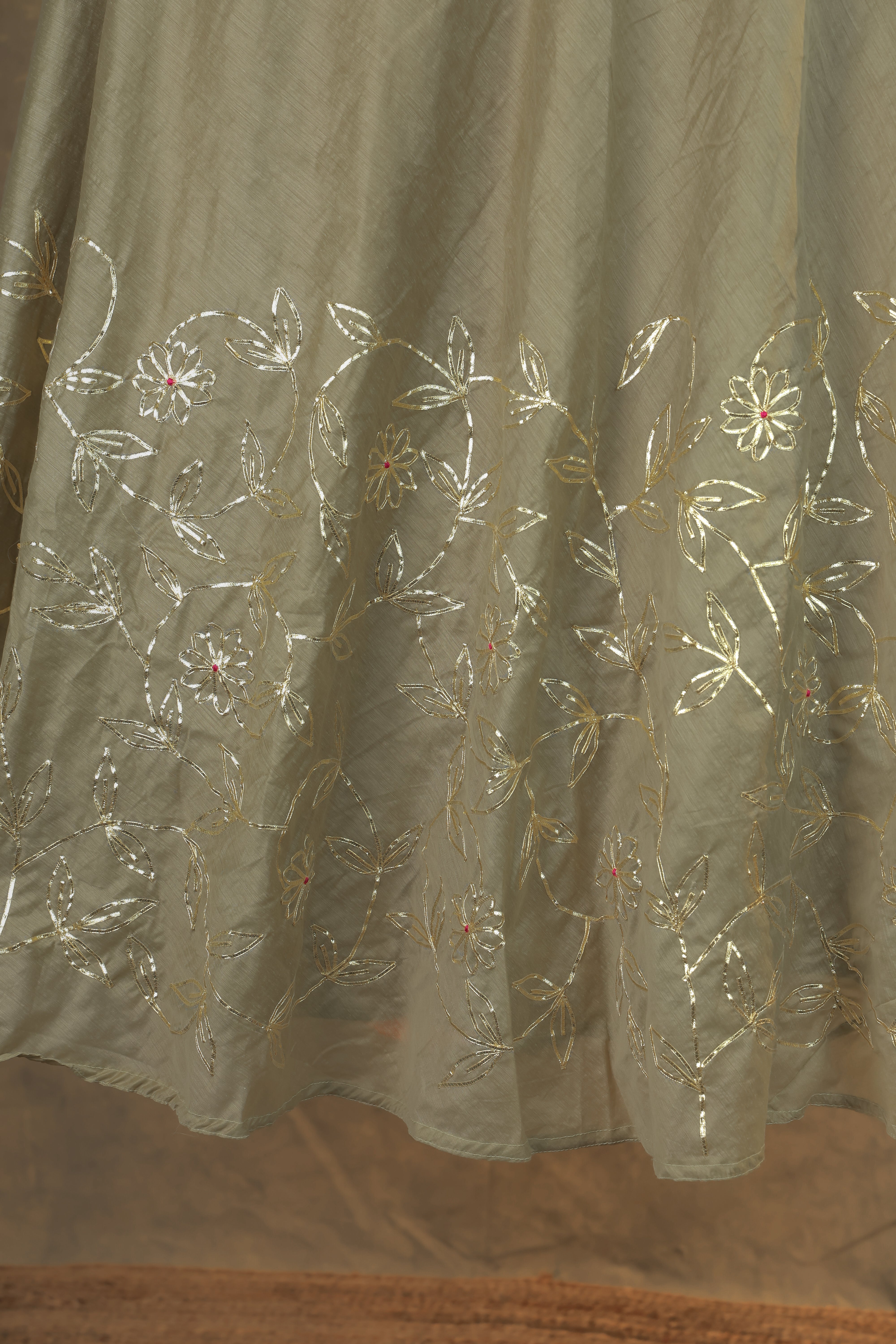 Regal Celadon Green Semi-Stitched Lehenga Set