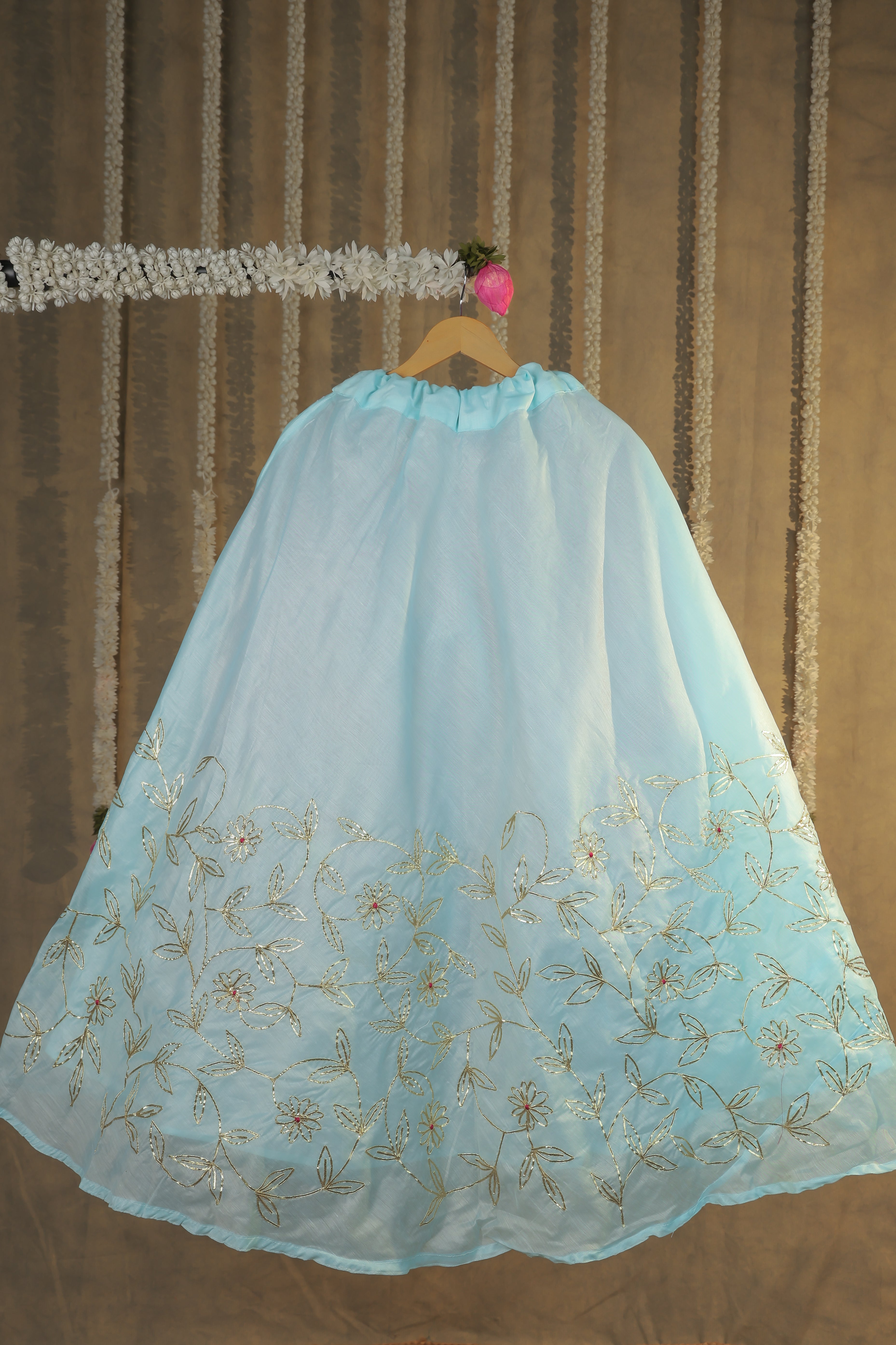 Ethereal Sky Semi-Stitched Lehenga Set