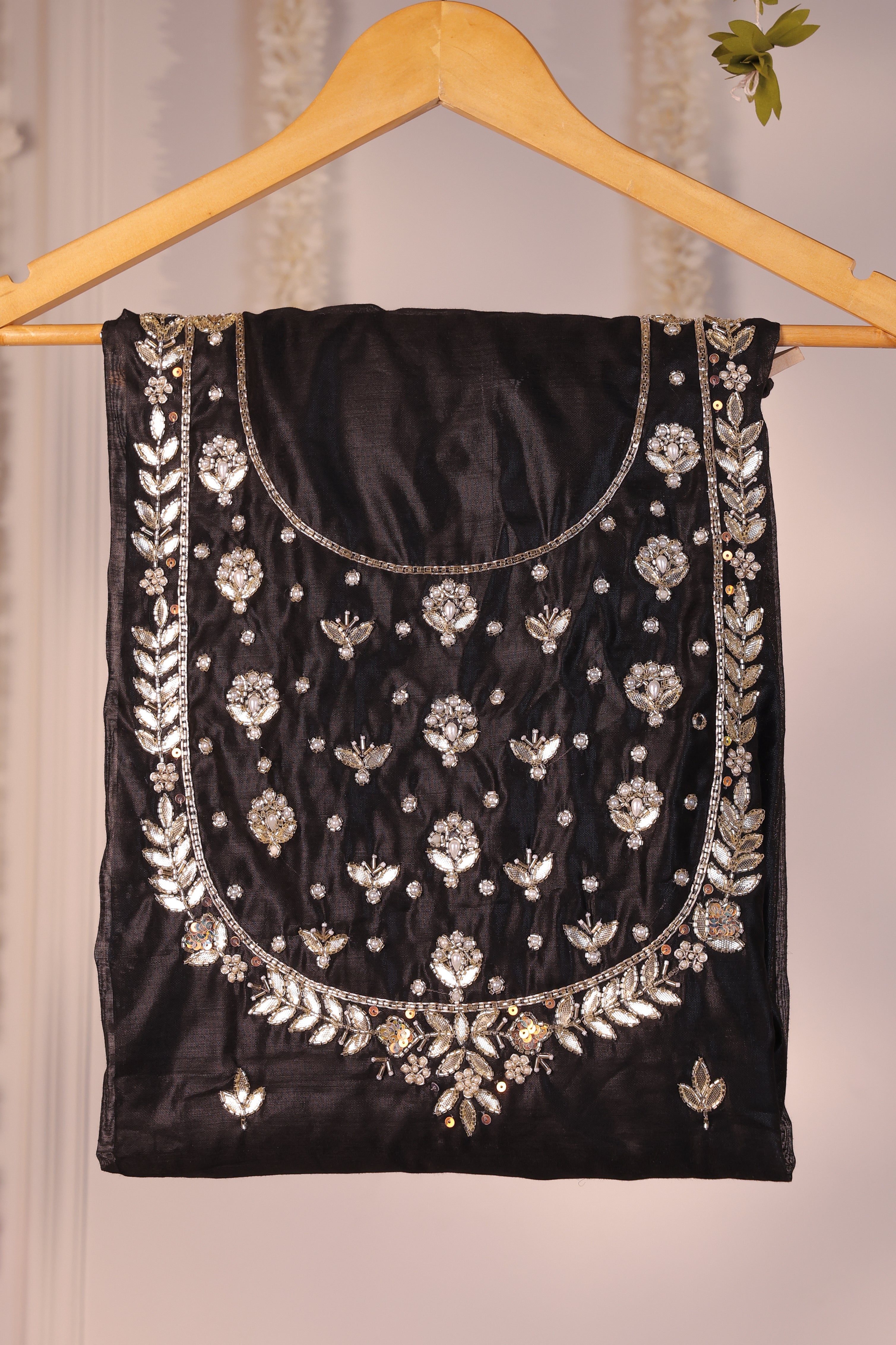 Obsidian Noir Black Semi-Stitched Lehenga Set