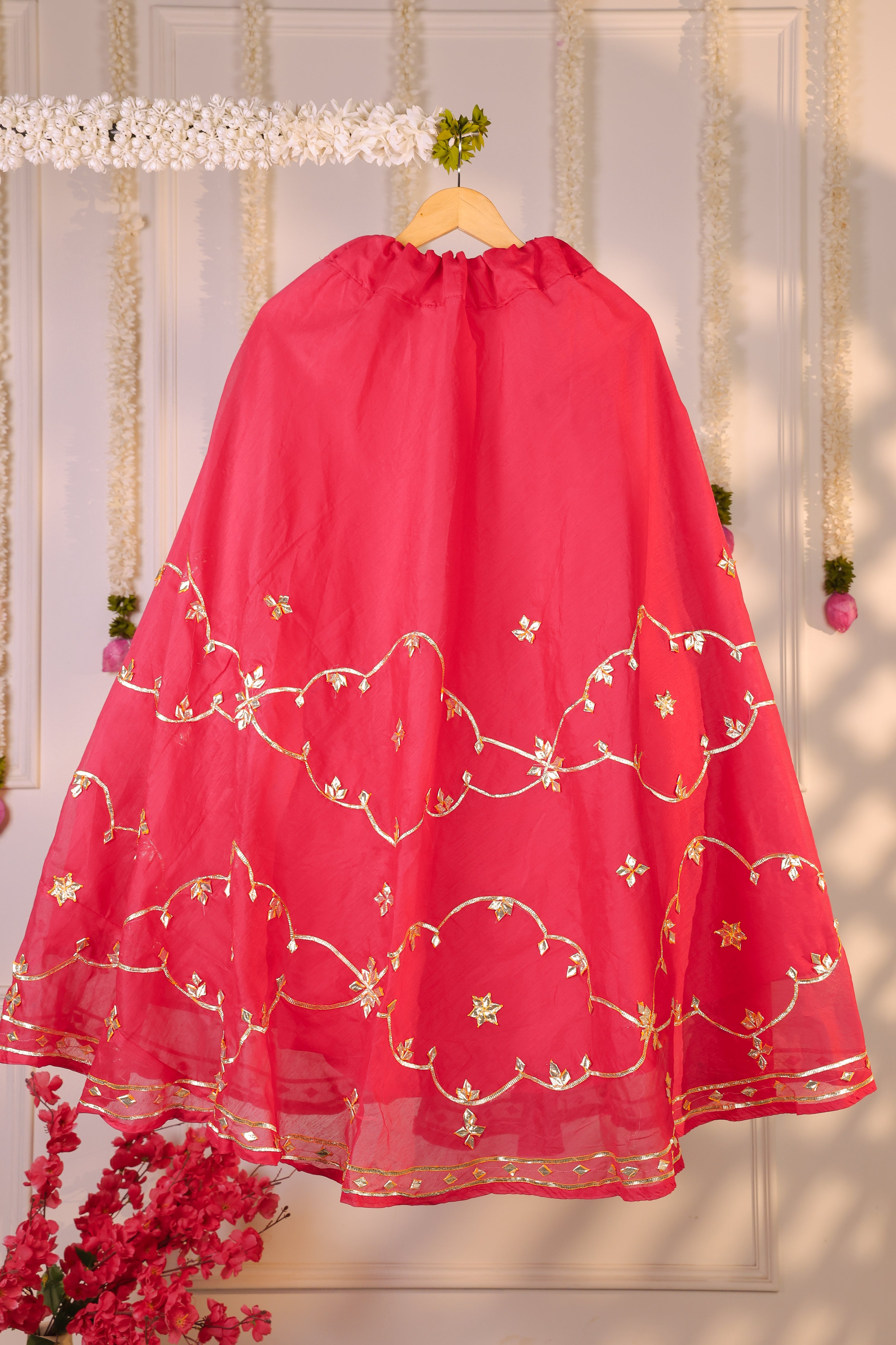 Gulabi Grandeur Semi-Stitched Lehenga Set