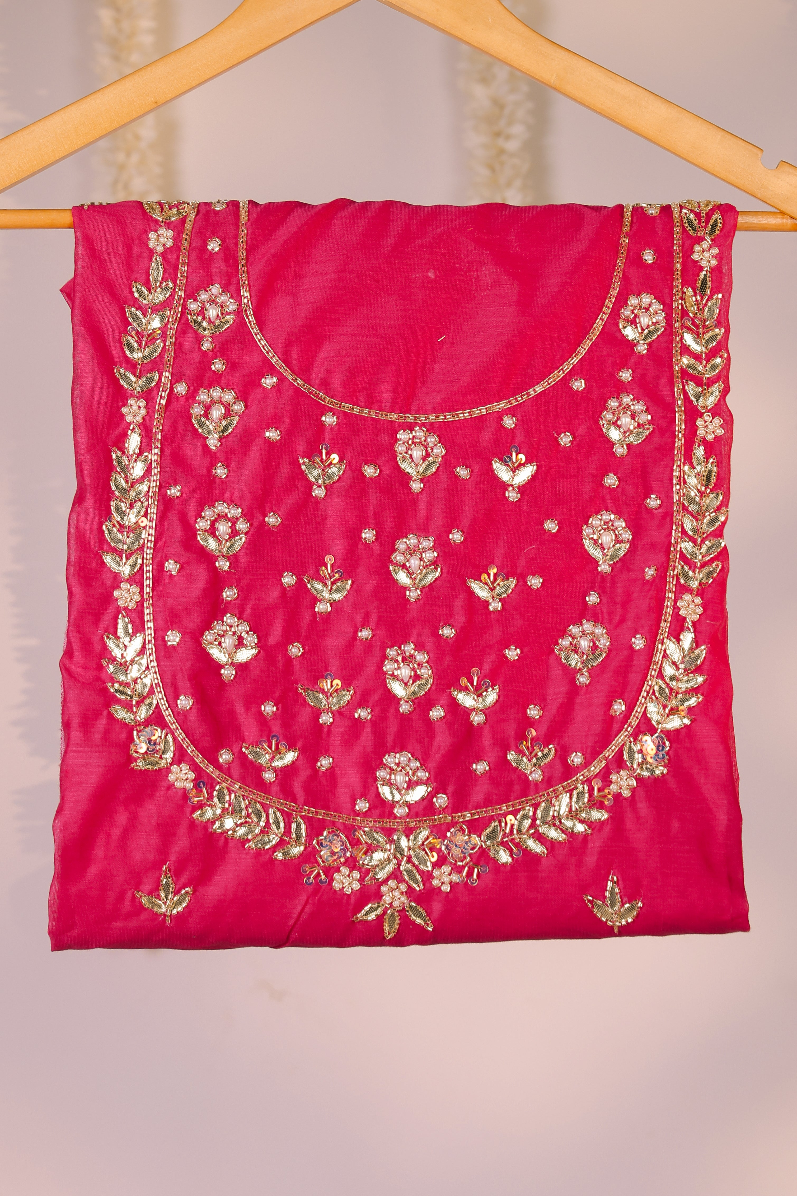 Gulabi Grandeur Semi-Stitched Lehenga Set