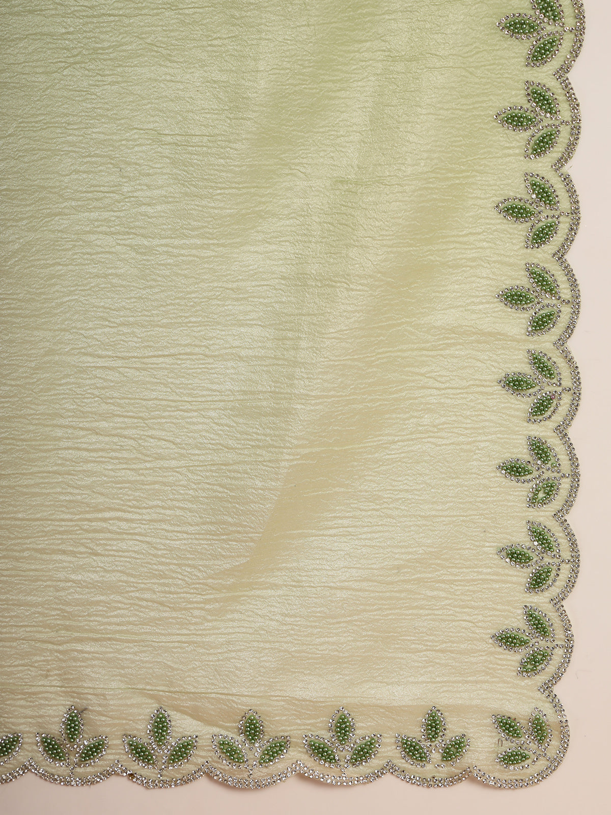 Light Green Organza Saree with Resham Embroidered Border