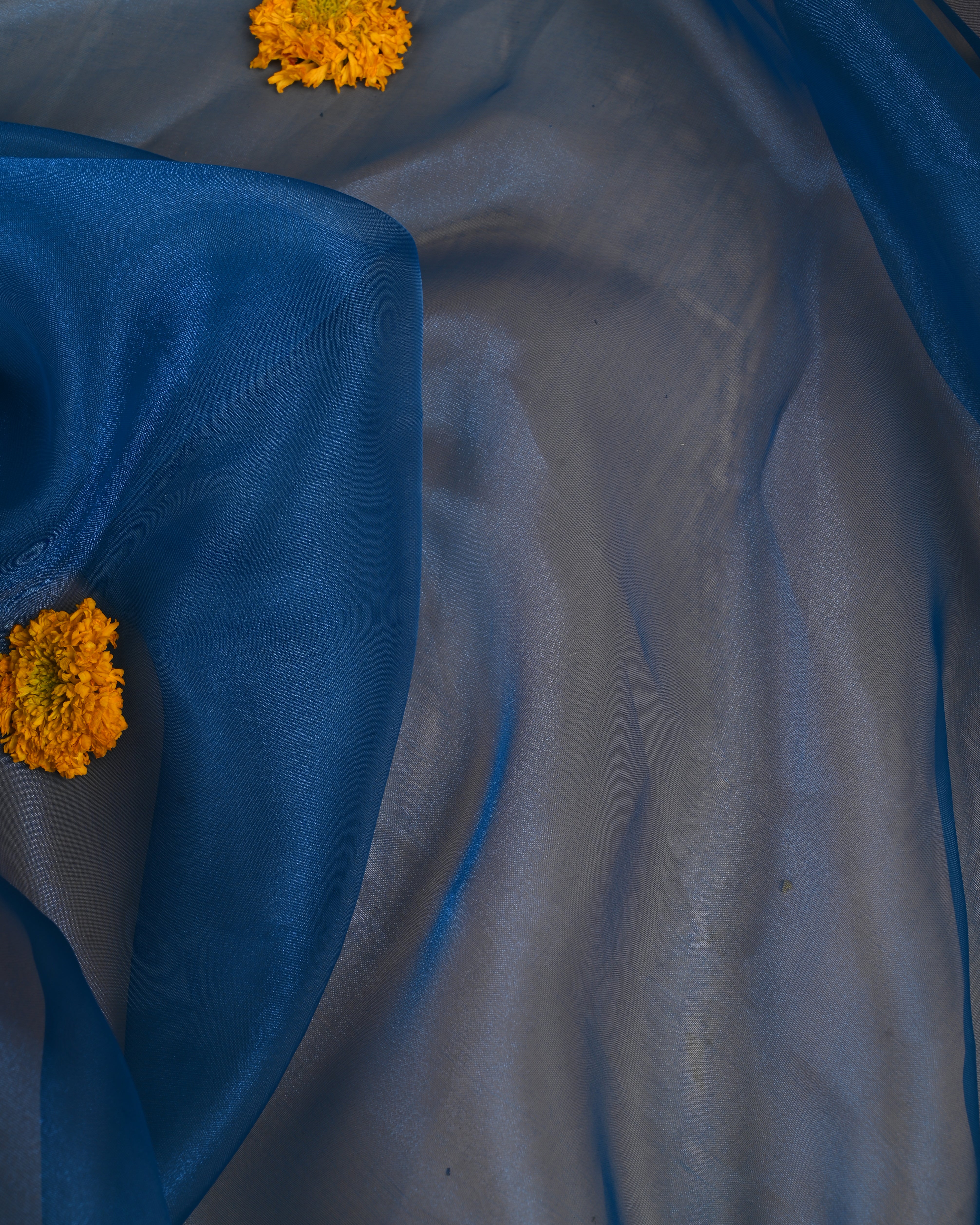 Blue Eyes Zardosi Unstitched Suit Set with V-Neck Handcrafted Detailing