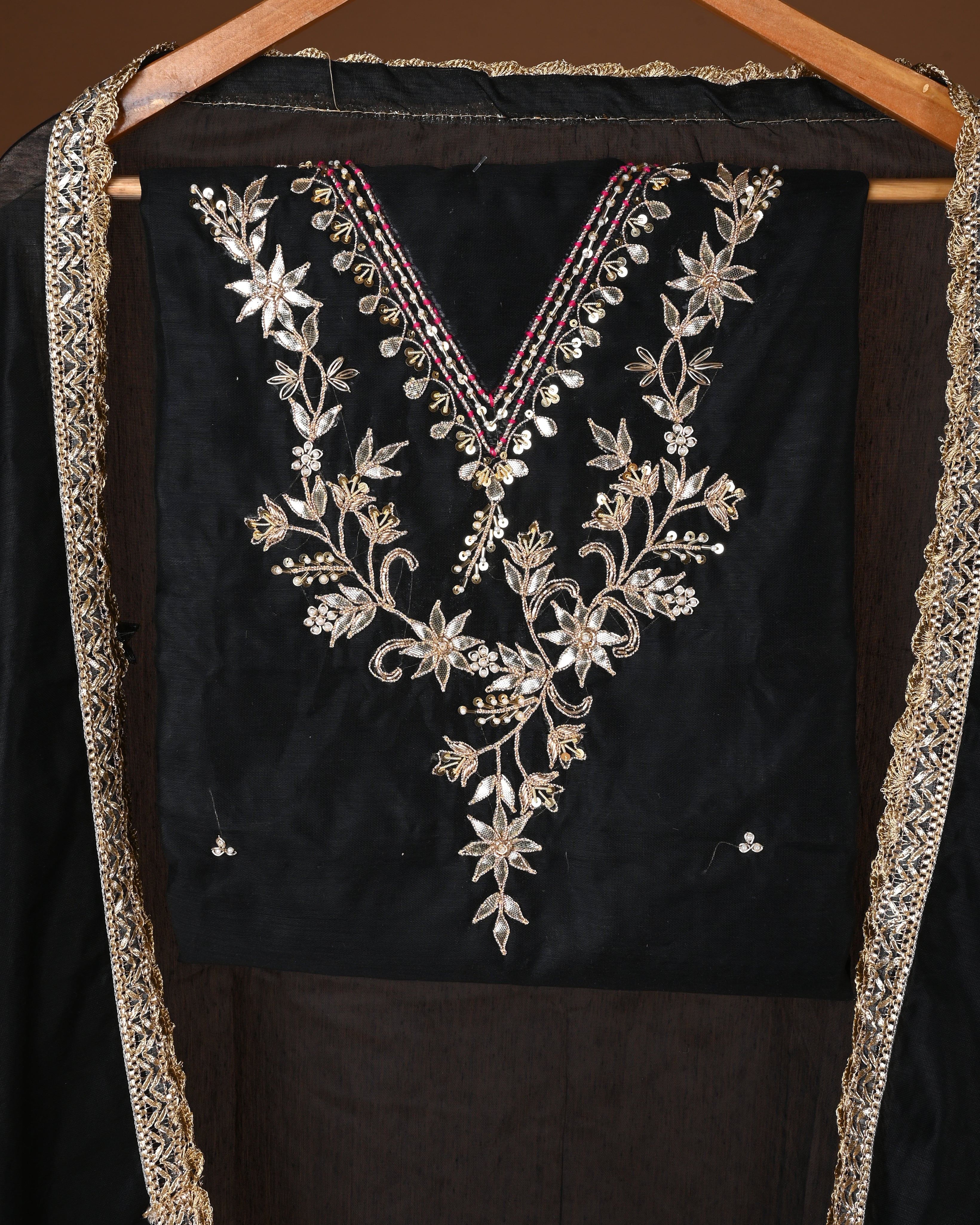 Noir Majesty Silk Lehenga Set