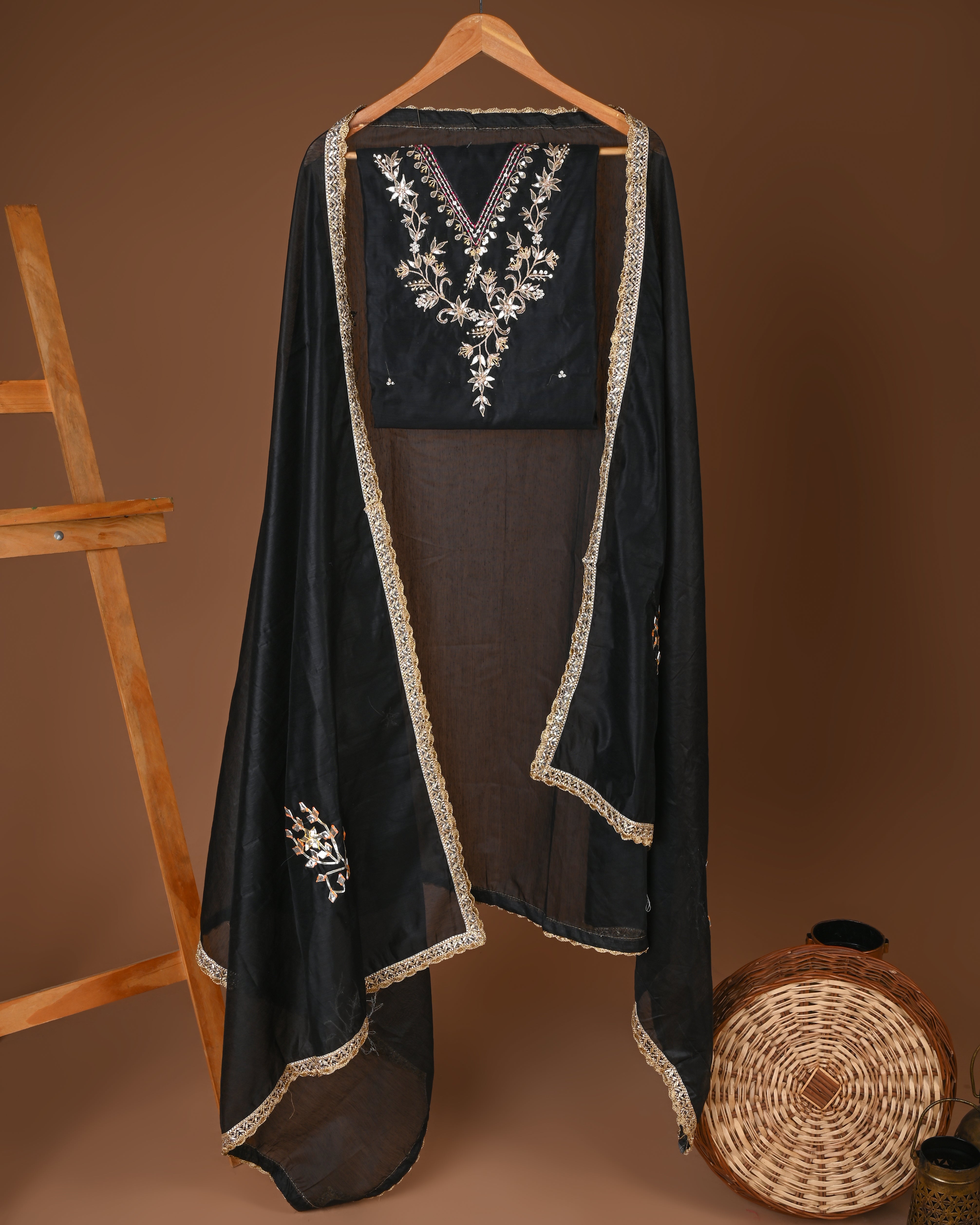 Noir Majesty Silk Lehenga Set