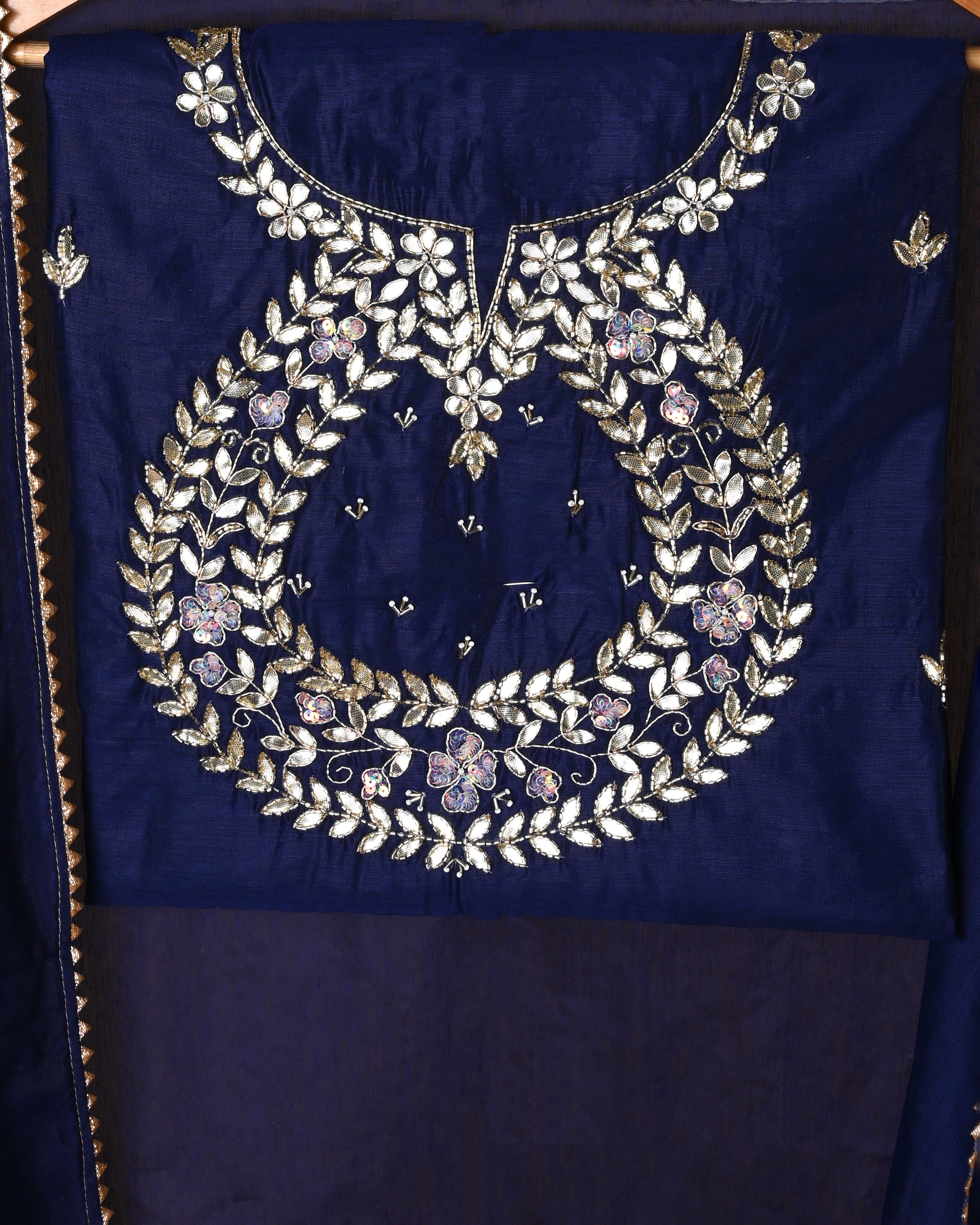 Royal Blue Semistitched Lehenga Set
