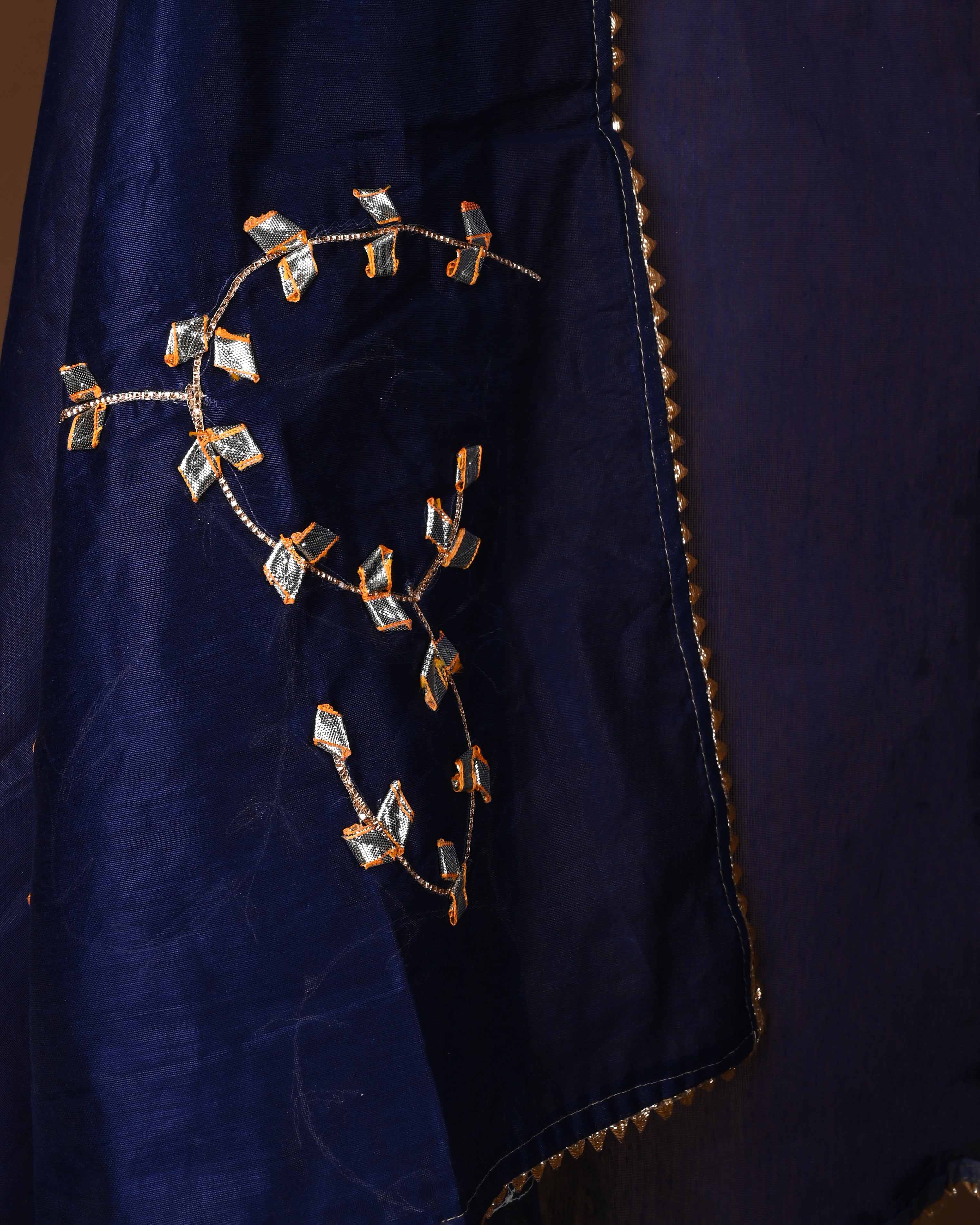 Royal Blue Semistitched Lehenga Set