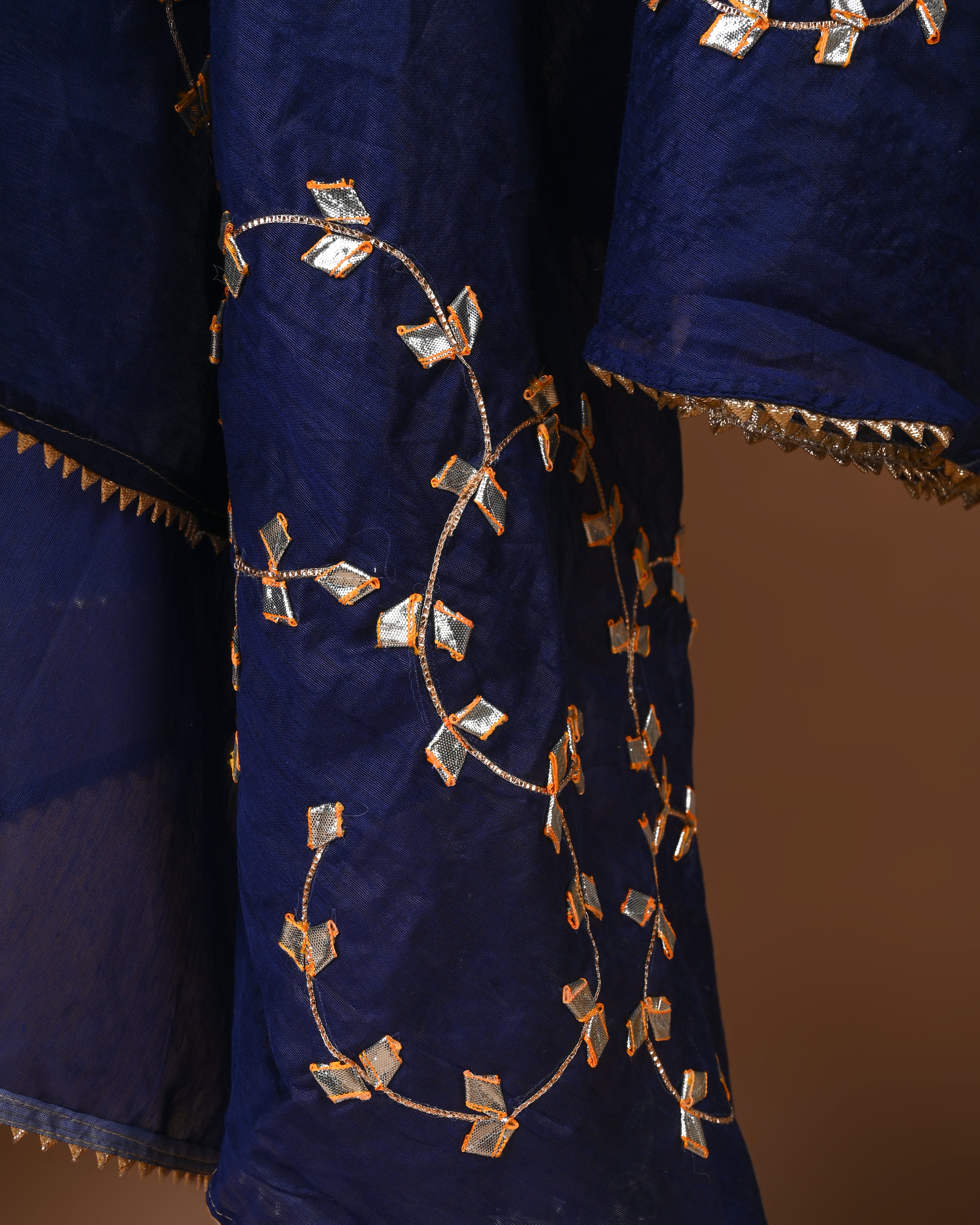 Royal Blue Semistitched Lehenga Set