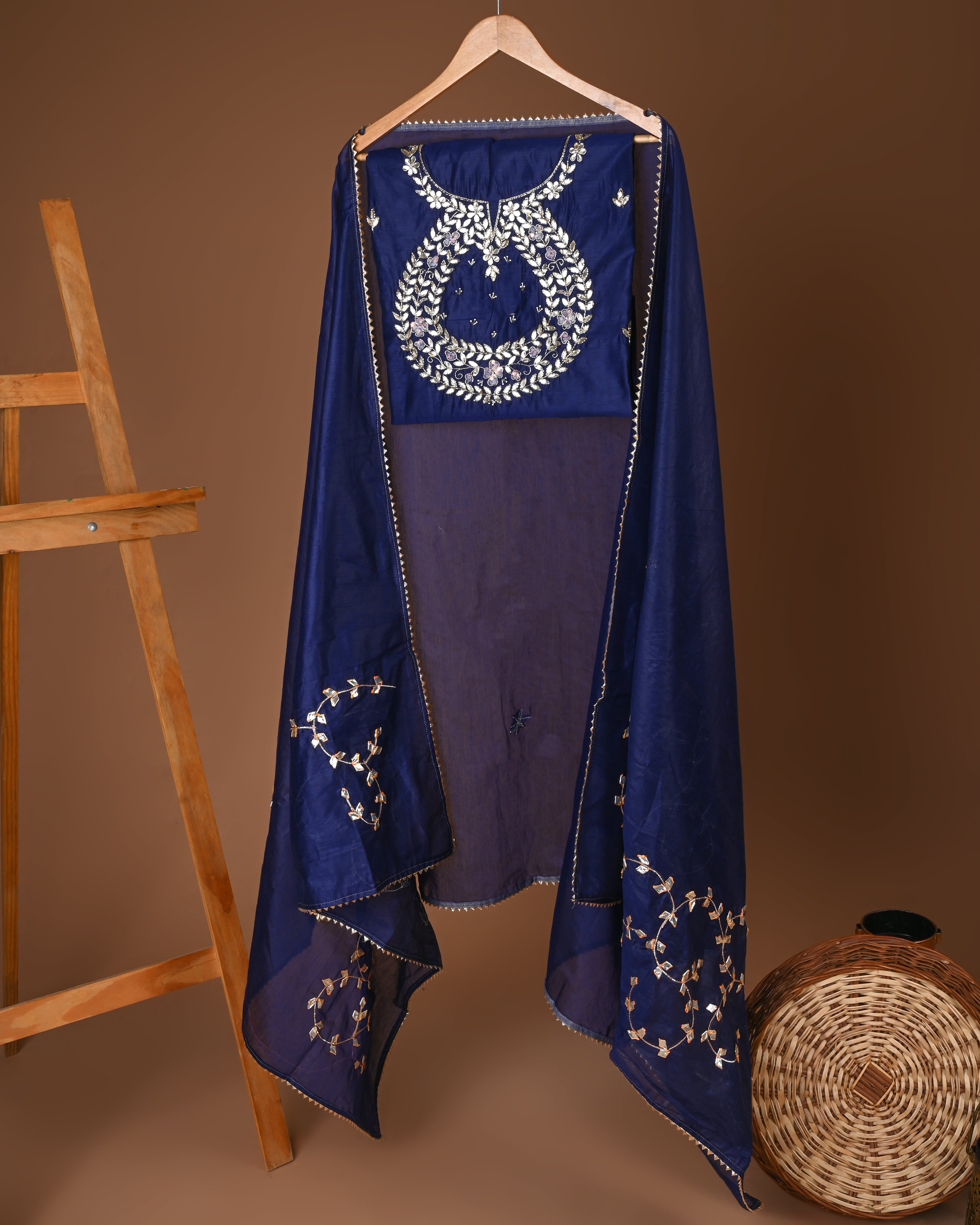 Royal Blue Semistitched Lehenga Set