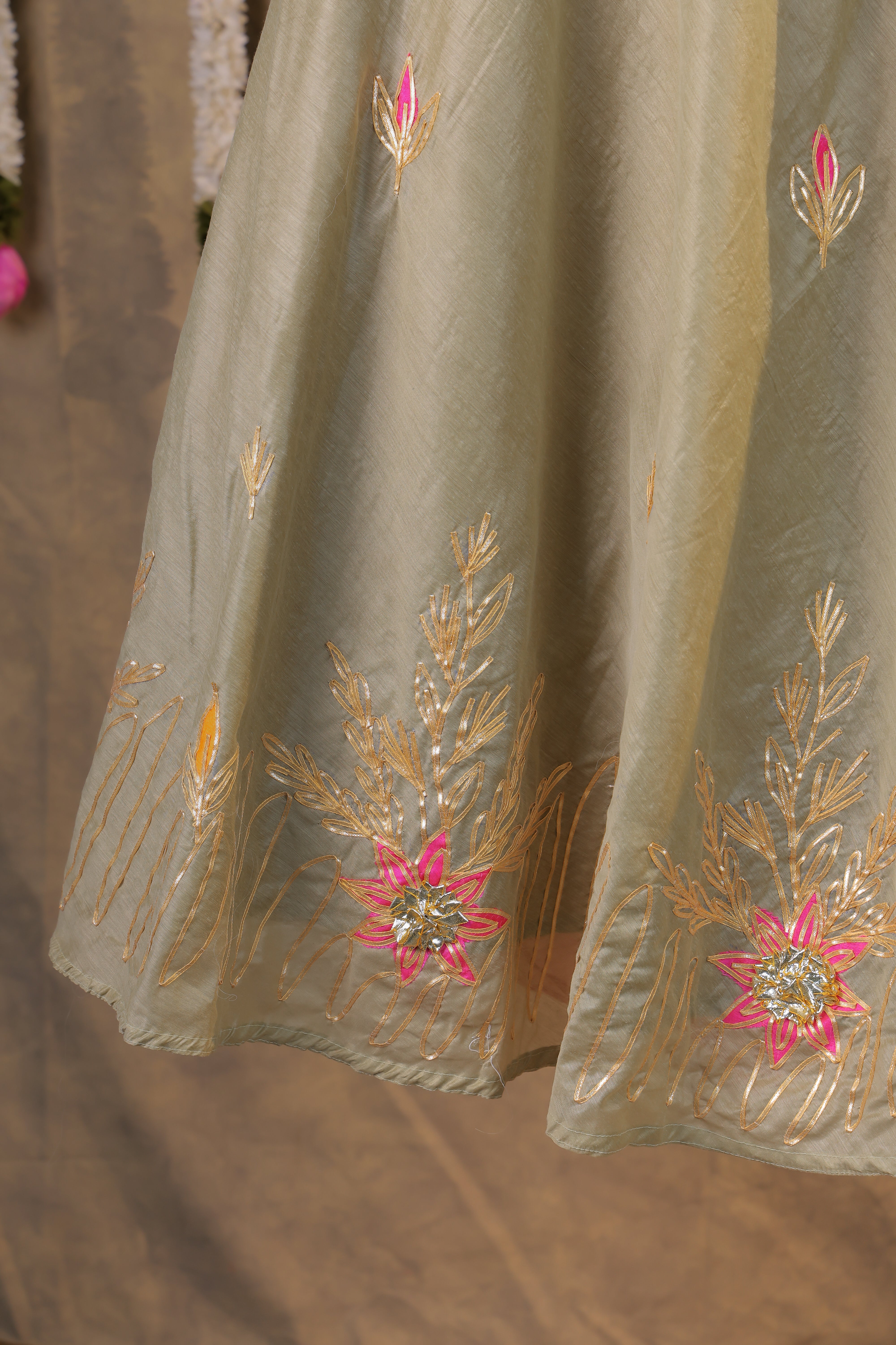 Pistachio Glow Semi-Stitched Lehenga Set