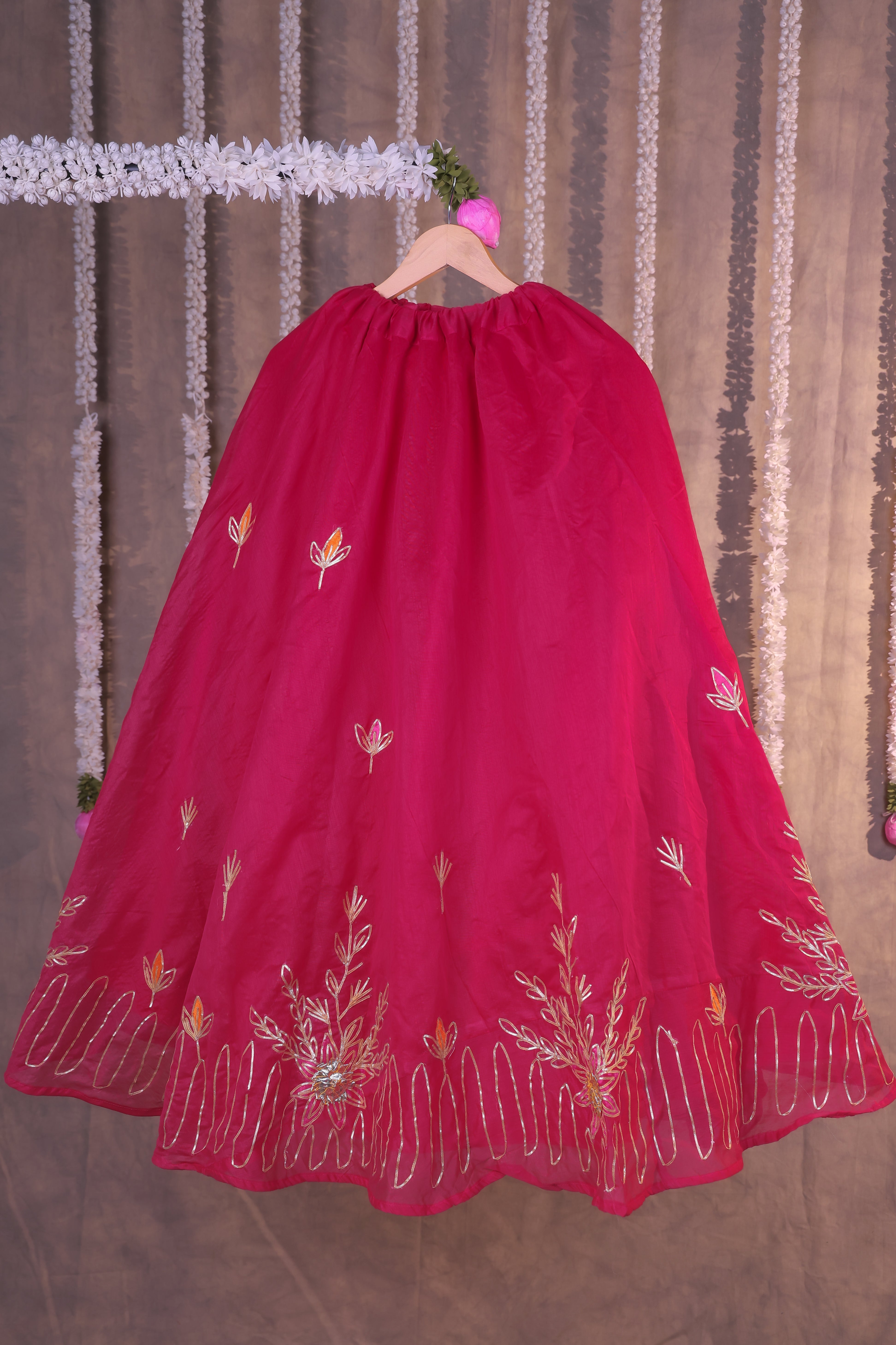 Maharani Magenta Pink Semi-Stitched Lehenga Set