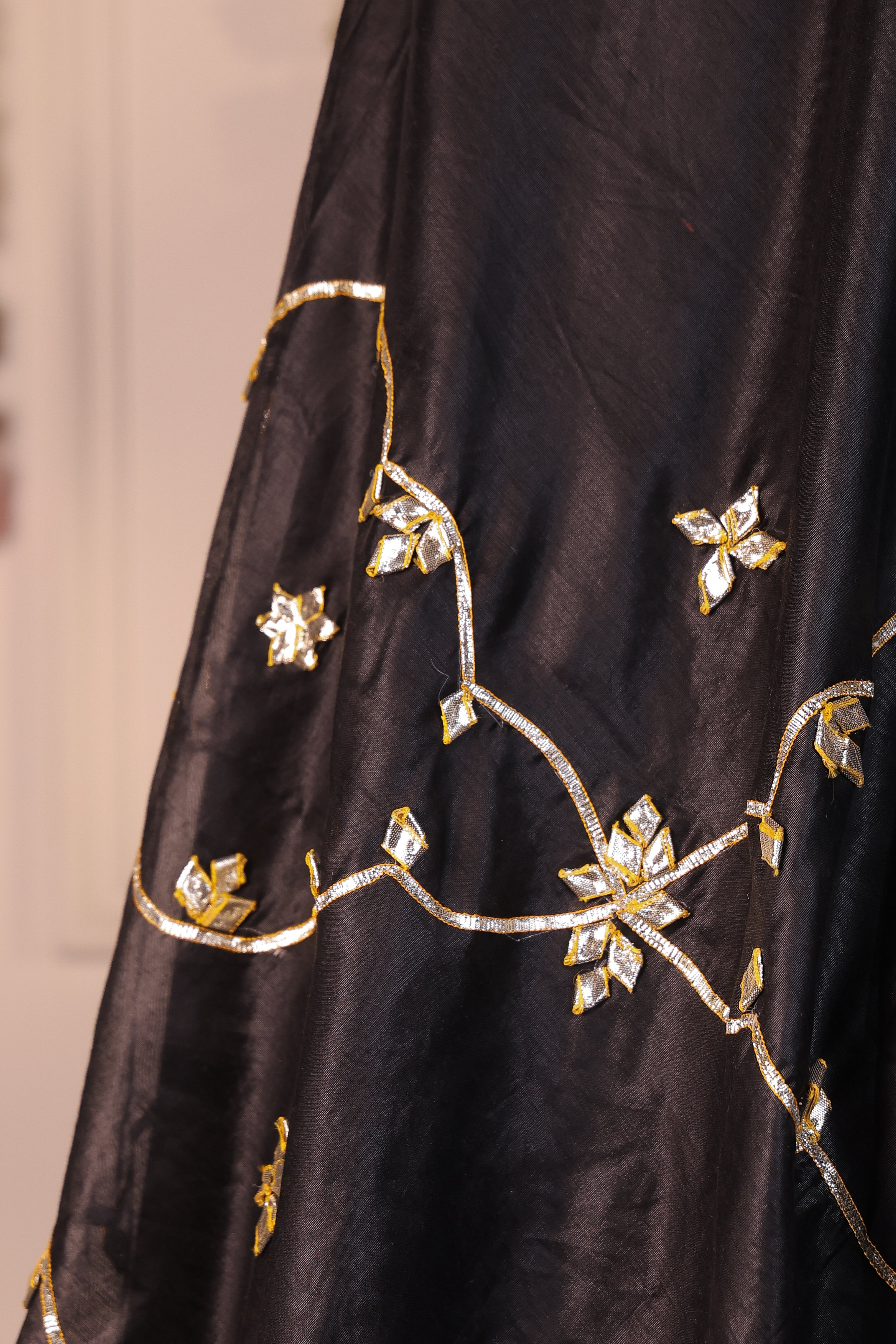 Obsidian Noir Black Semi-Stitched Lehenga Set