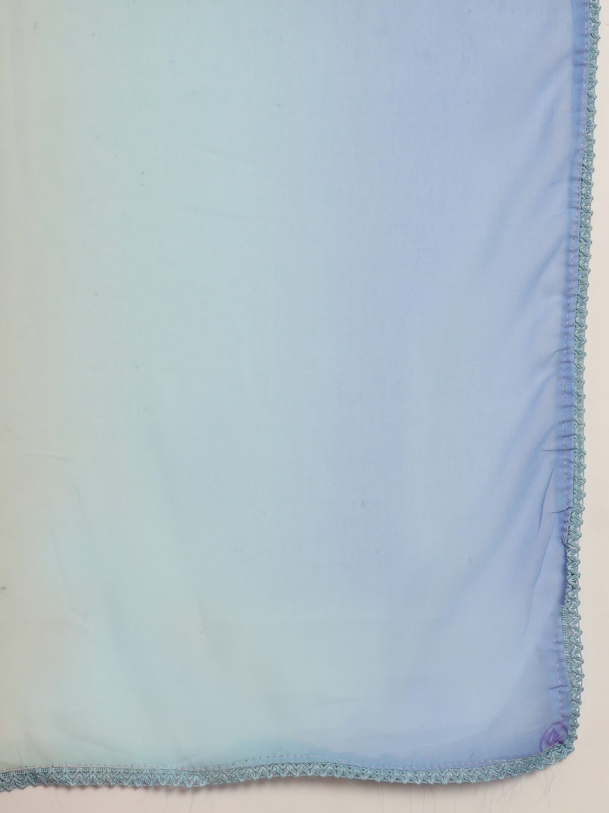 Pastel Blue, White, and Pink Organza Rich Border Saree