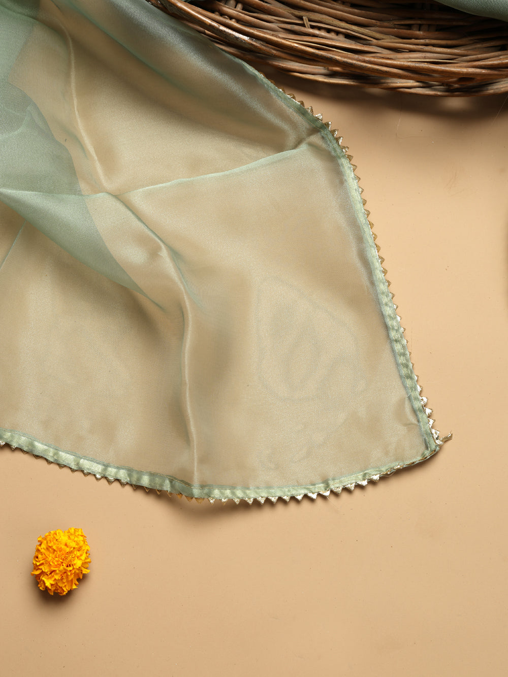 Soft Sage Green Unstitched Suit with Handcrafted Zardozi and Pearl Work