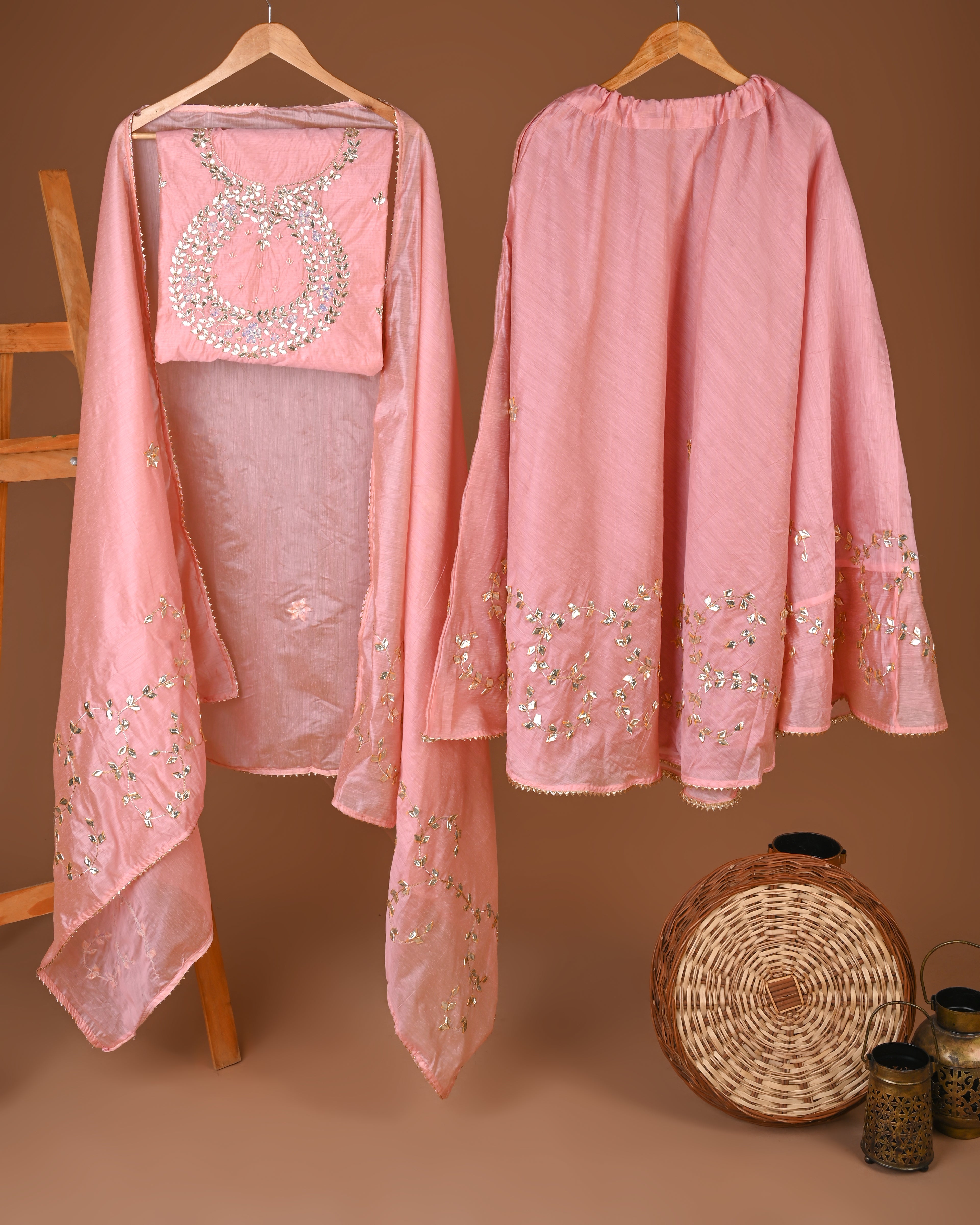 Rose Pink Silk Lehenga Set