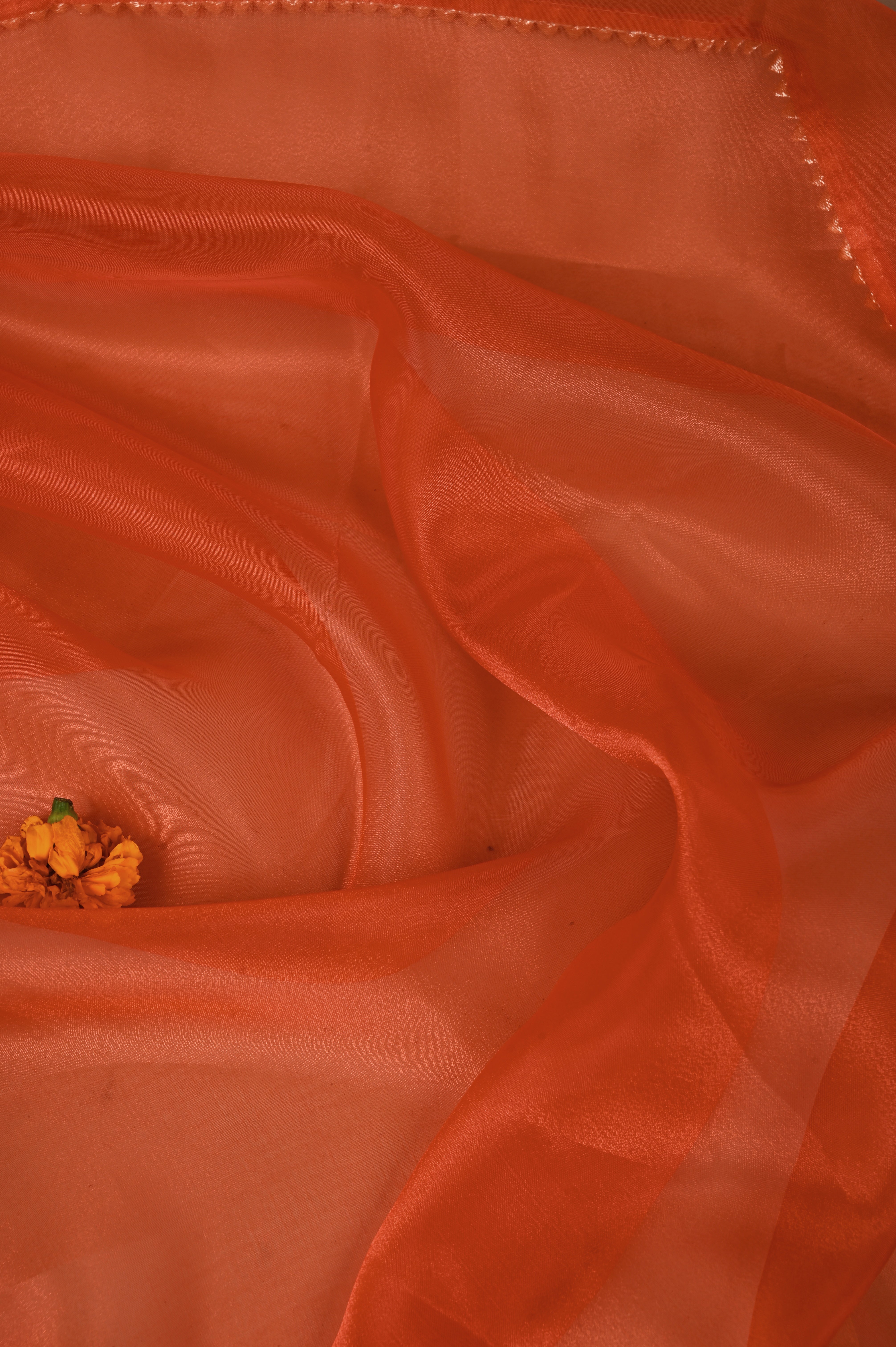 Fire Orange Mirror Muse Unstitched Wedding Suit Set in Premium Organza Tissue